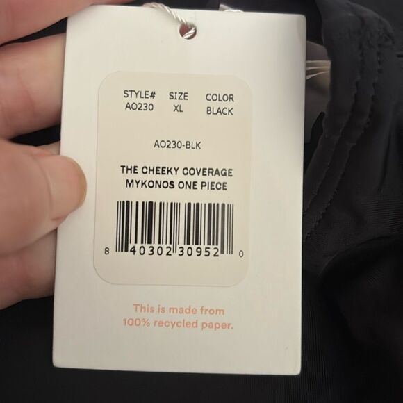 Andie Swim The Cheeky Mykonos One Piece Swimsuit Black size XL NWT - Picture 6 of 7